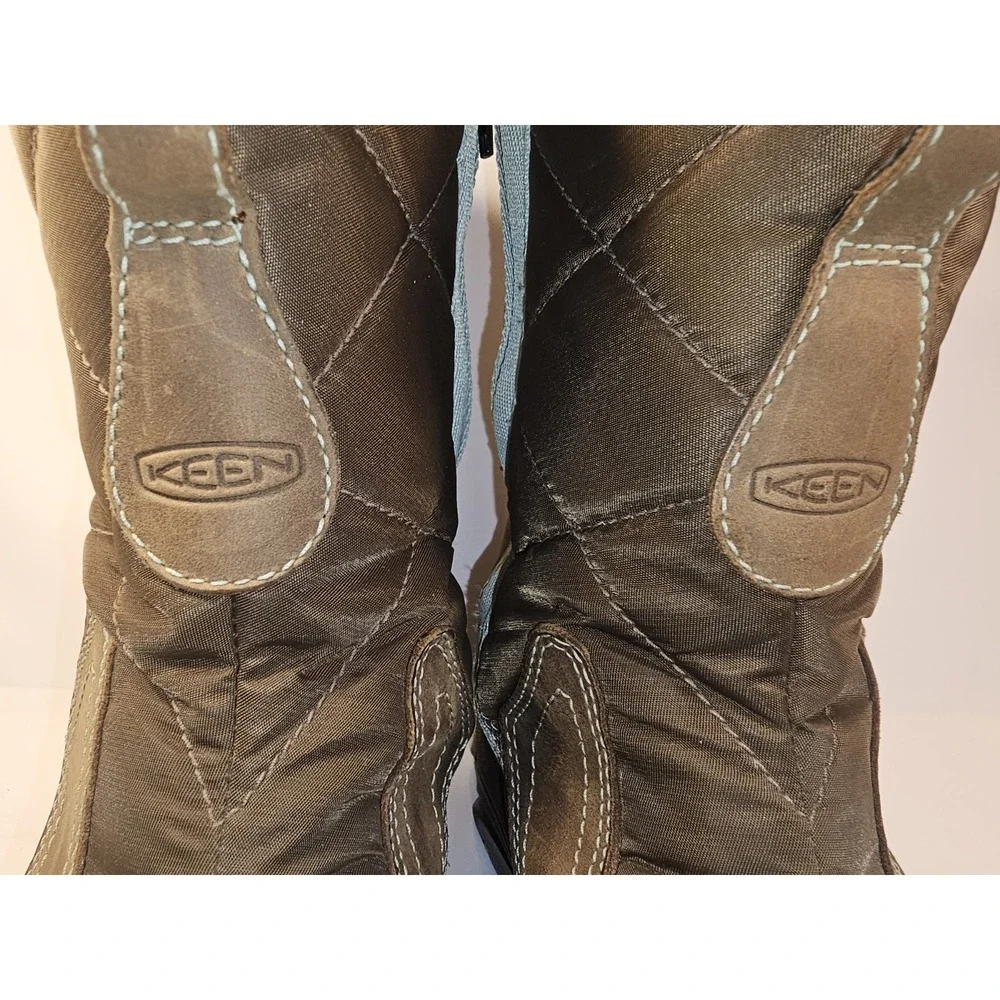 Keen Betty Waterproof Insulated Brown Teal ‎ Zippered Snow Boot Women's Size 8
